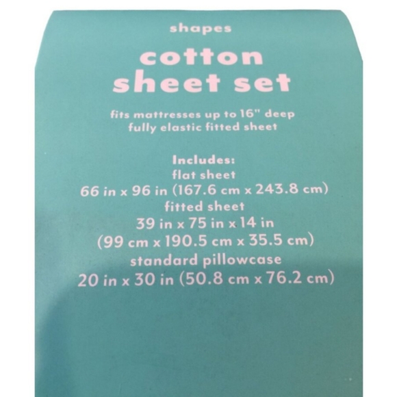 Pillowfort Queen Size Geometric Cotton Percale Sheet Set NWT - Picture 9 of 9